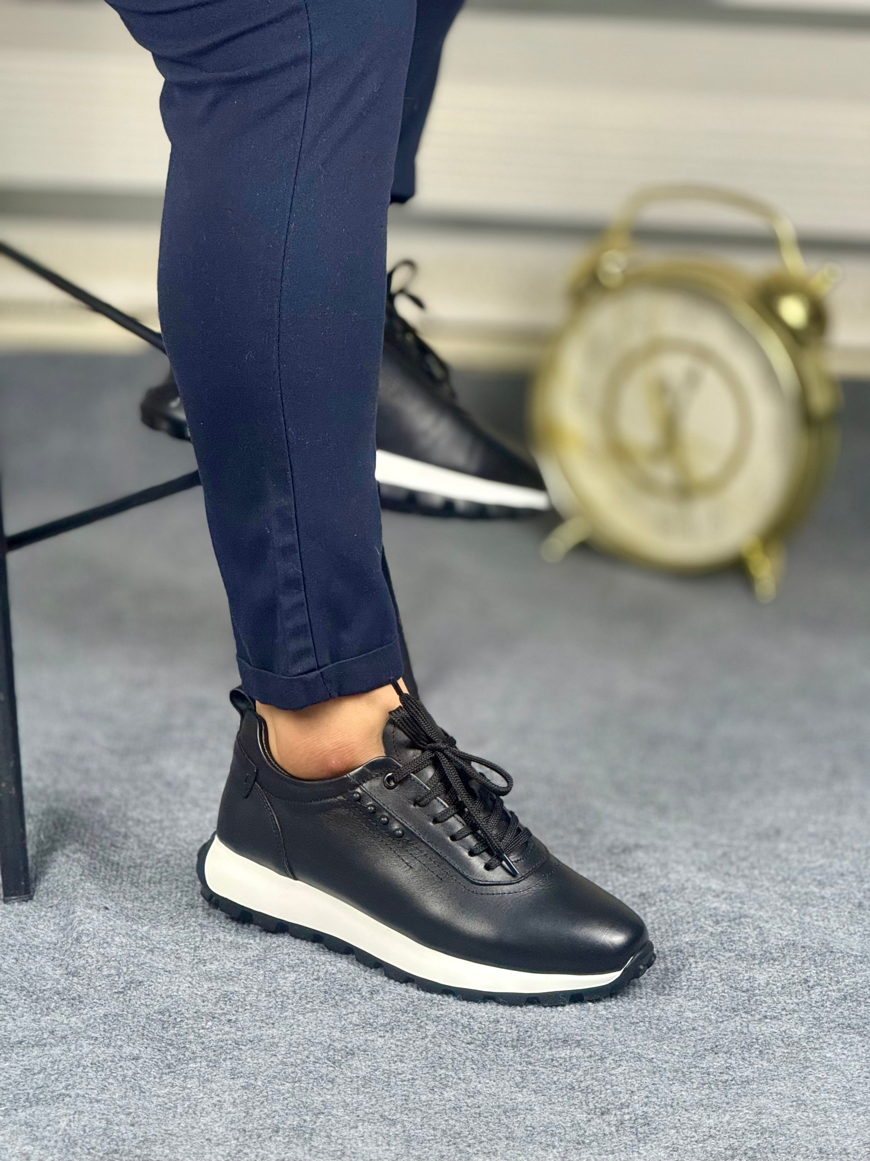 800 SİYAH ERKEK DERİ AYAKKABI