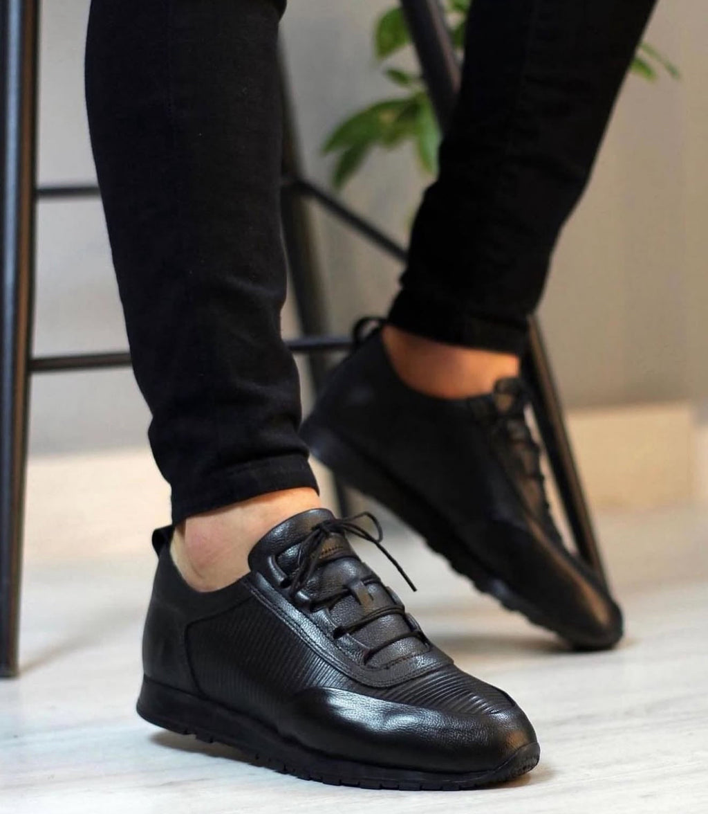 078 SİYAH ERKEK DERİ AYAKKABI