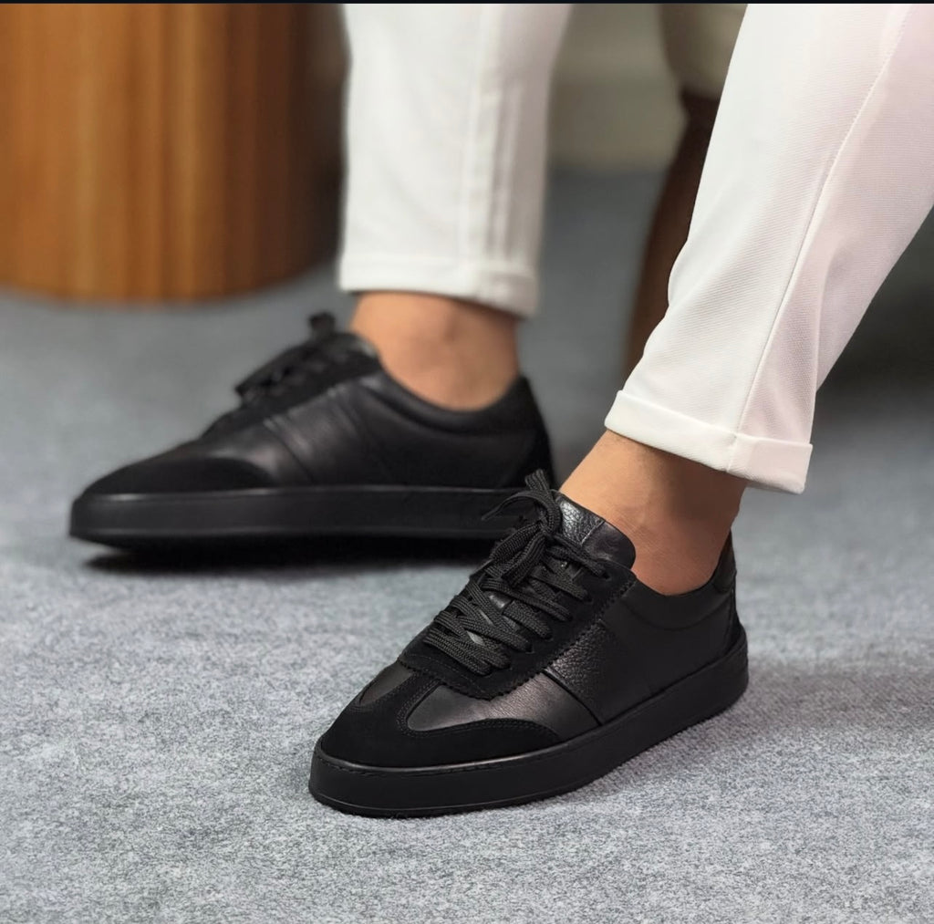 0060 SİYAH SNEKAKERS ERKEK DERİ AYAKKABI