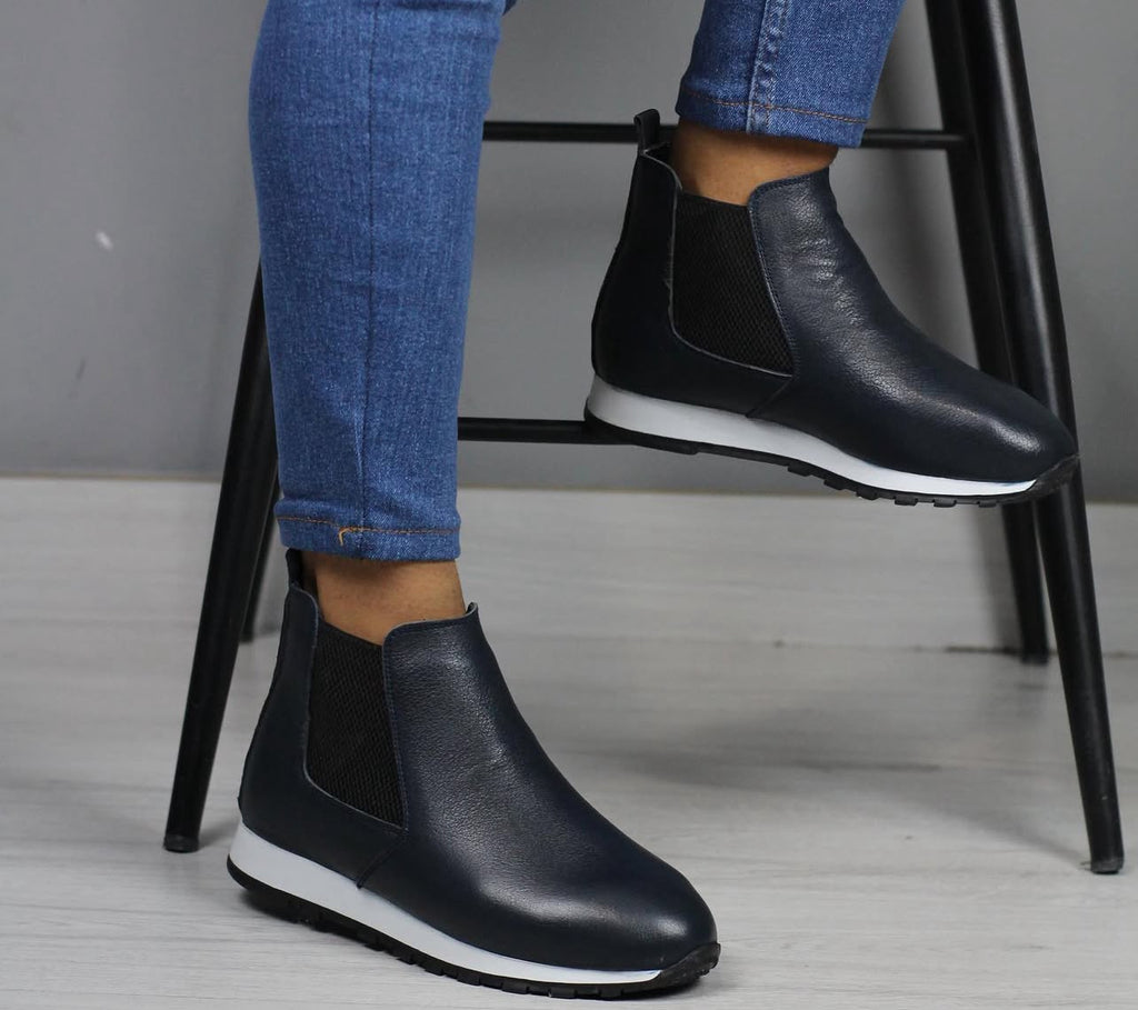 0020 LACİVERT ERKEK DERİ BOT