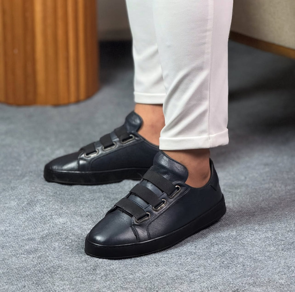 0092 LACİVERT SNEKAKERS ERKEK DERİ AYAKKABI