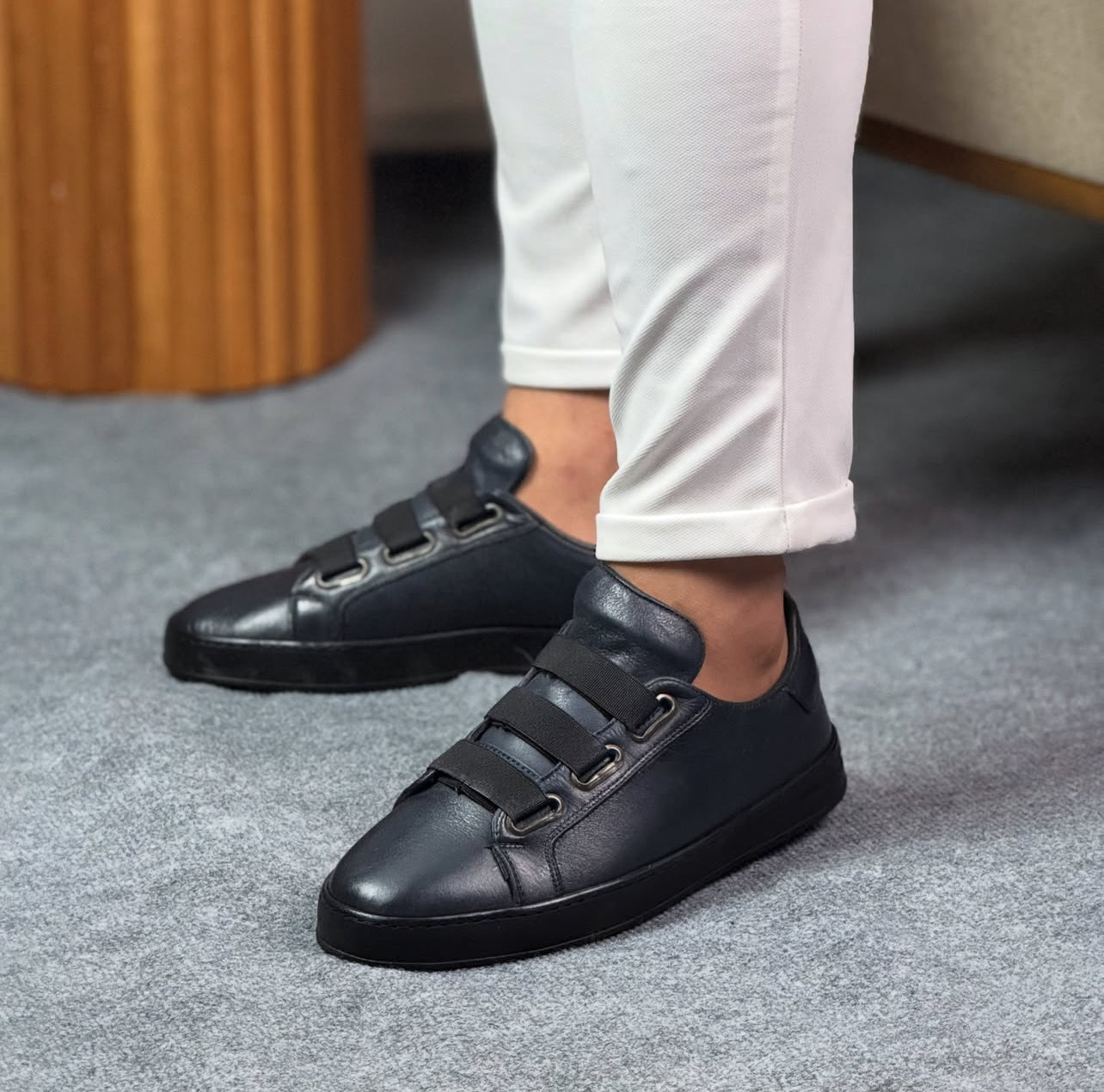 0092 LACİVERT SNEKAKERS ERKEK DERİ AYAKKABI