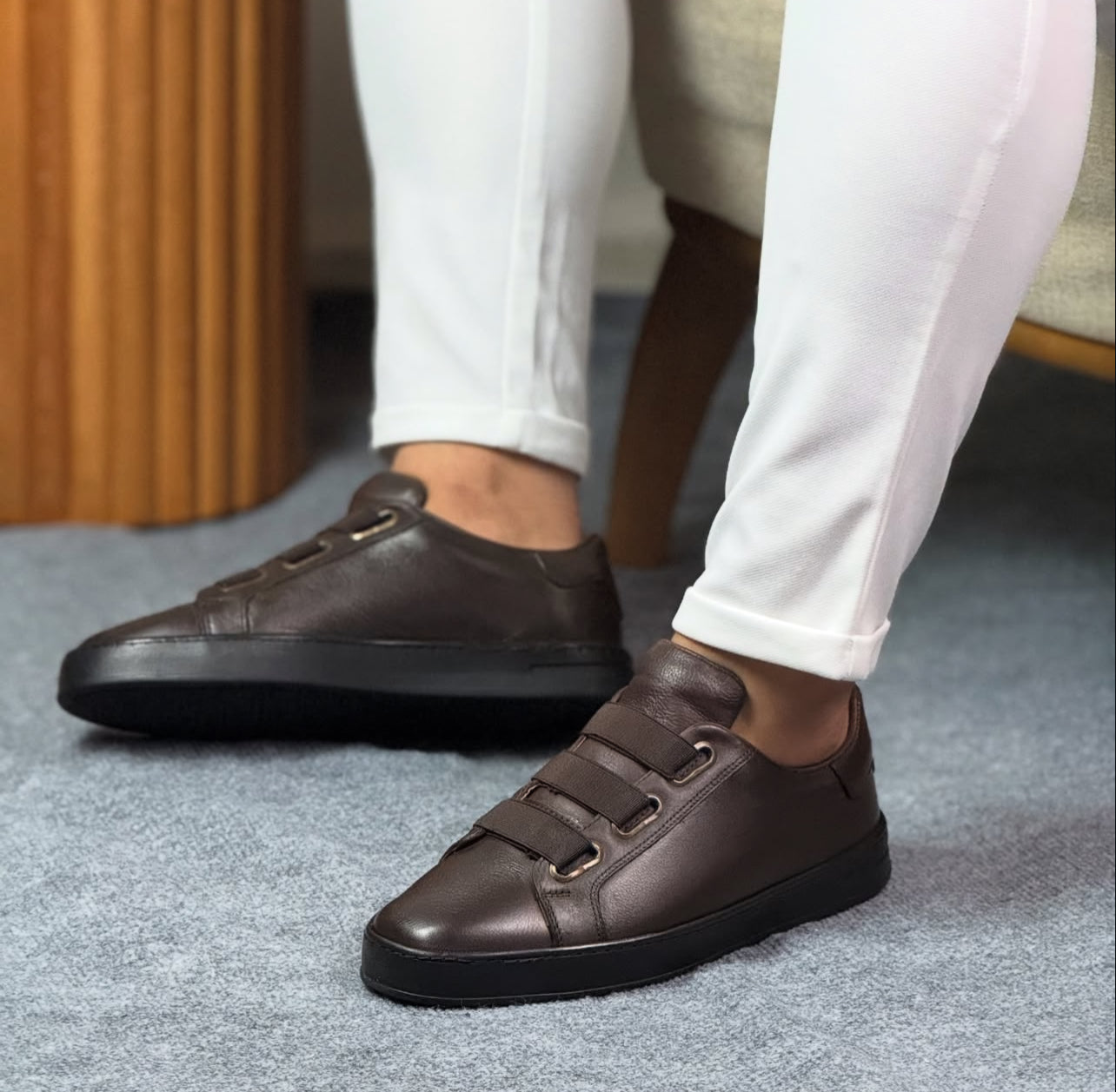 0092 KAHVERENGİ SNEKAKERS ERKEK DERİ AYAKKABI