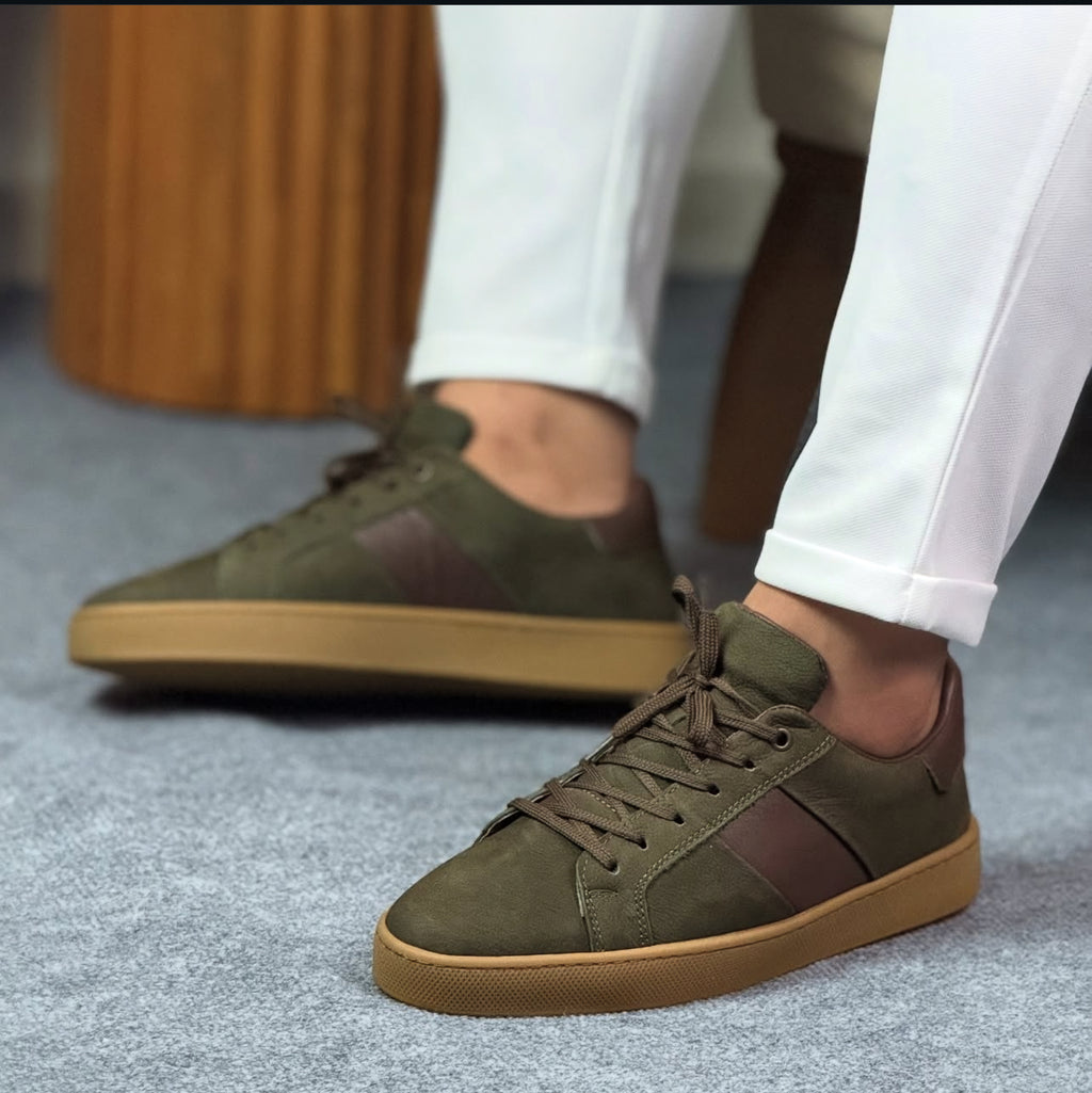 0095 YEŞİL NUBUK ERKEK DERİ AYAKKABI