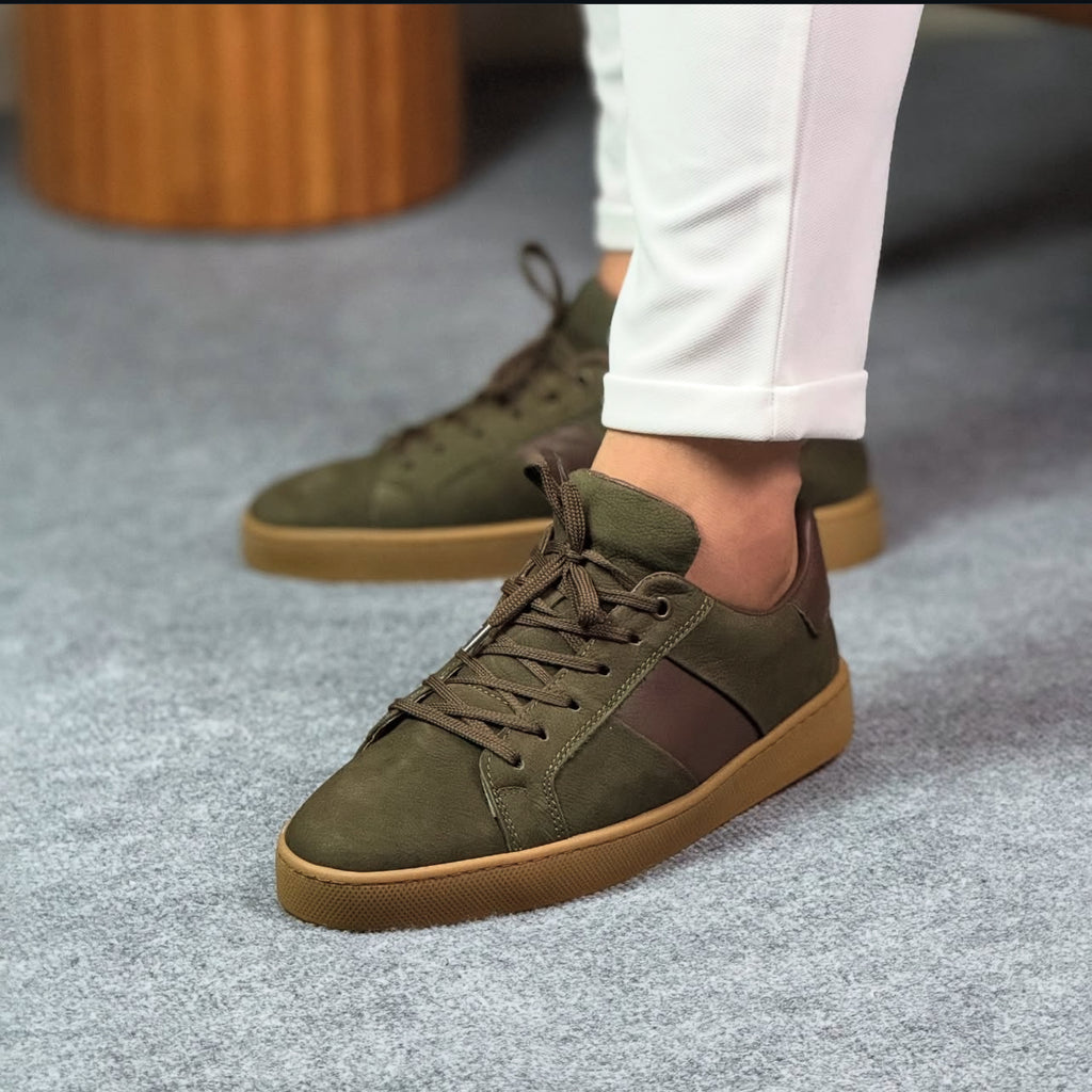 0095 YEŞİL NUBUK ERKEK DERİ AYAKKABI