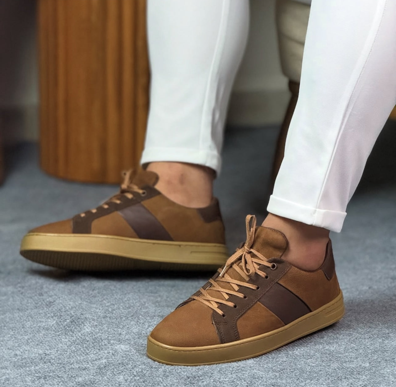 0095 TABA NUBUK ERKEK DERİ AYAKKABI