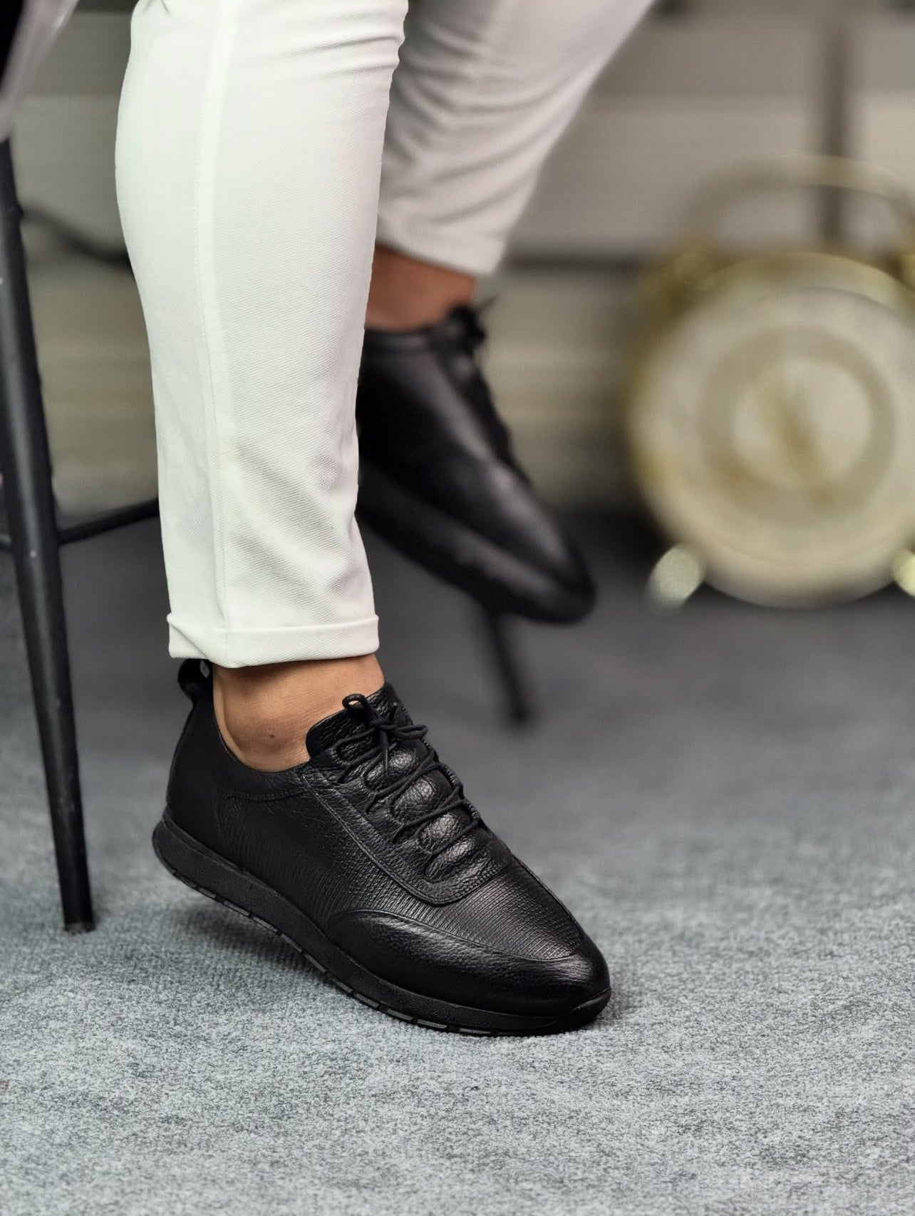 0071 SİYAH ERKEK DERİ AYAKKABI