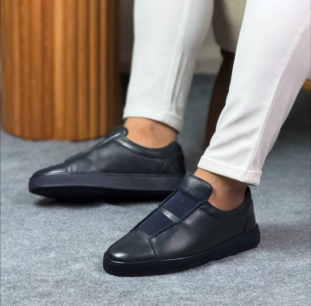 0091 LACİVERT SNEKAKERS ERKEK DERİ AYAKKABI