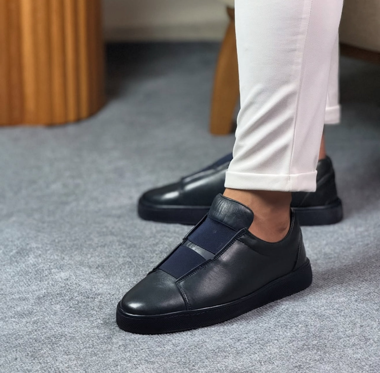 0091 LACİVERT SNEKAKERS ERKEK DERİ AYAKKABI