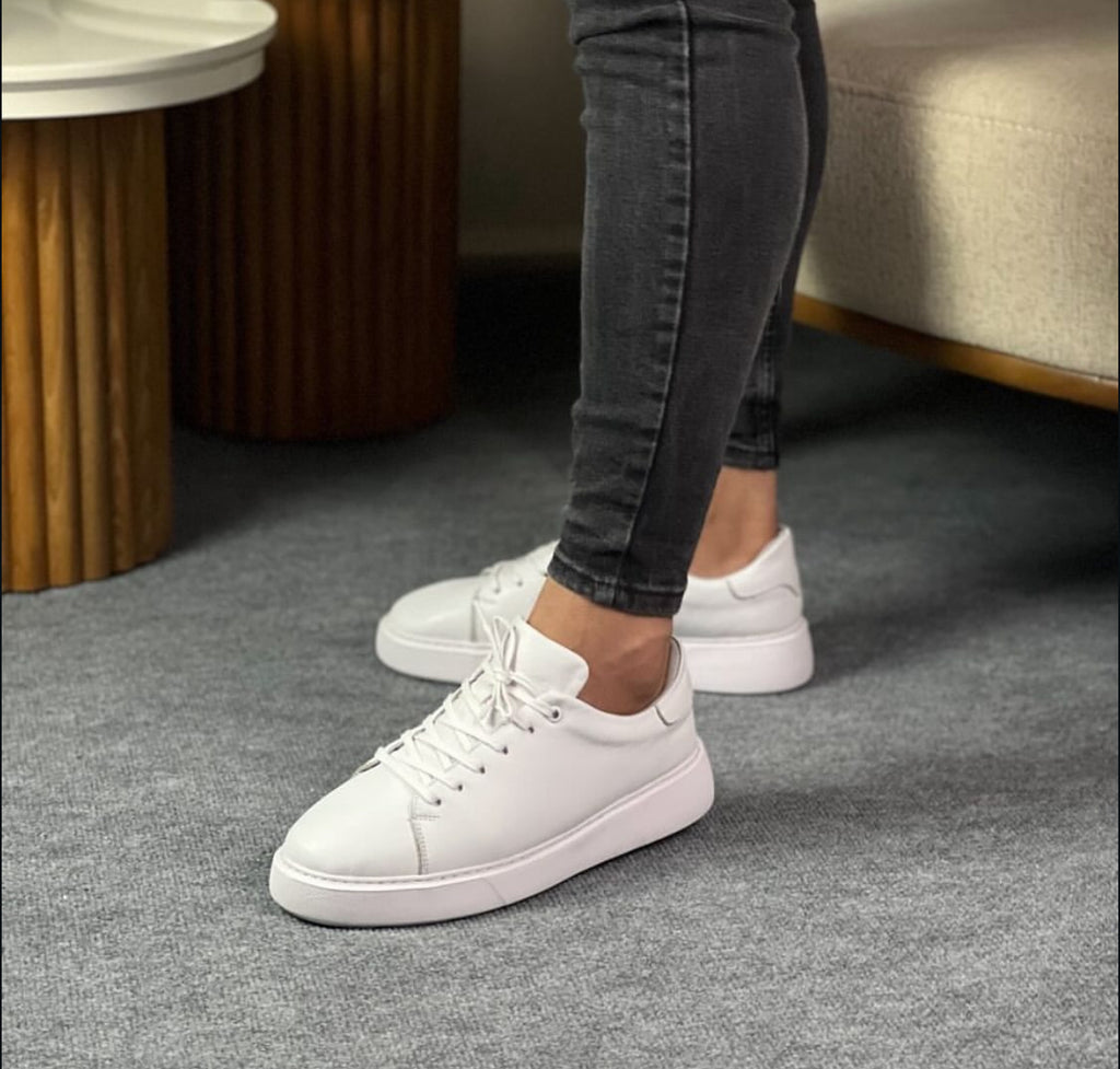 0072 BEYAZ ERKEK DERİ AYAKKABI