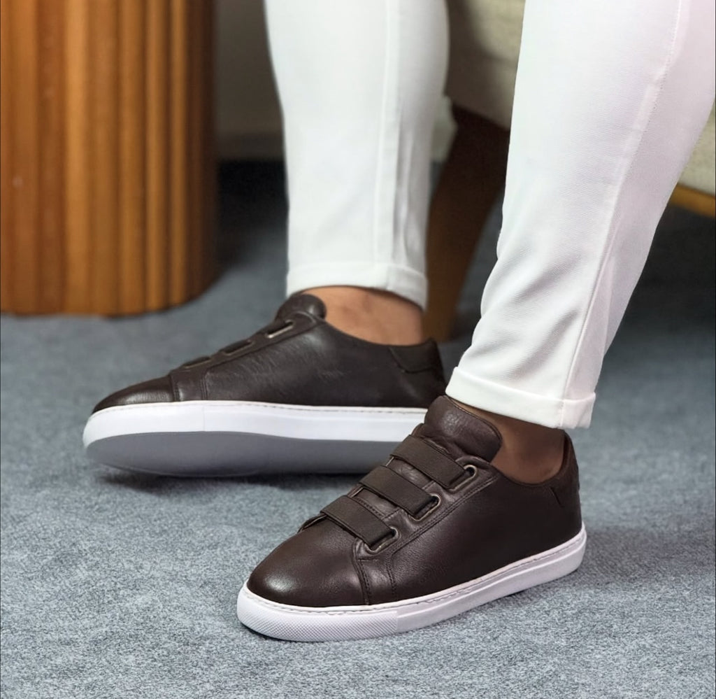 0092 KAHVERENGİ SNEKAKERS ERKEK DERİ AYAKKABI