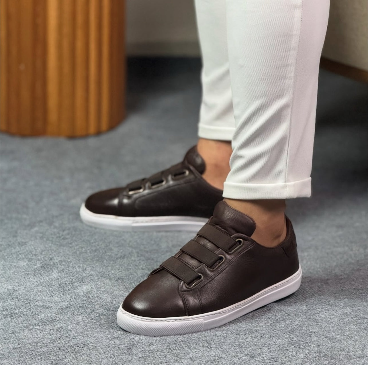 0092 KAHVERENGİ SNEKAKERS ERKEK DERİ AYAKKABI