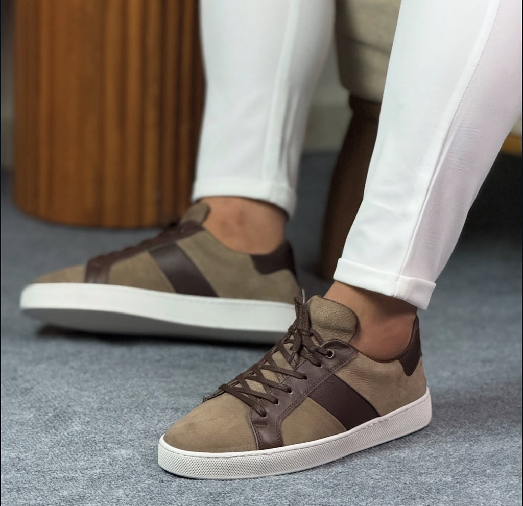 0095 KREM NUBUK ERKEK DERİ AYAKKABI