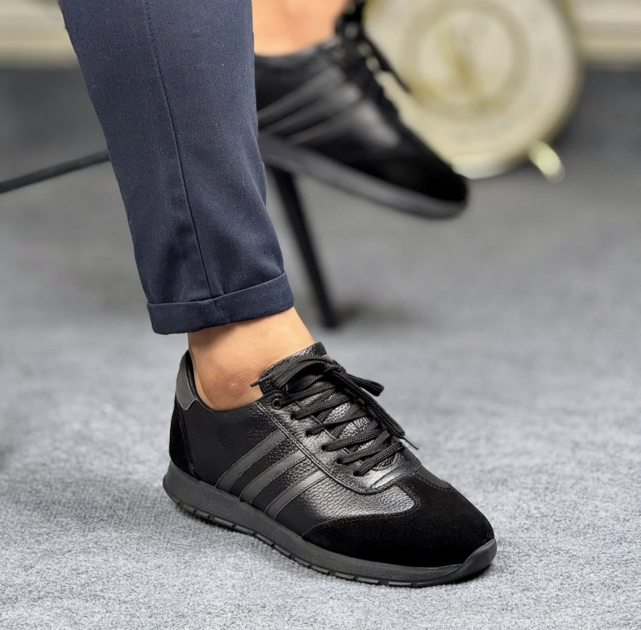 0074 SİYAH ERKEK DERİ AYAKKABI