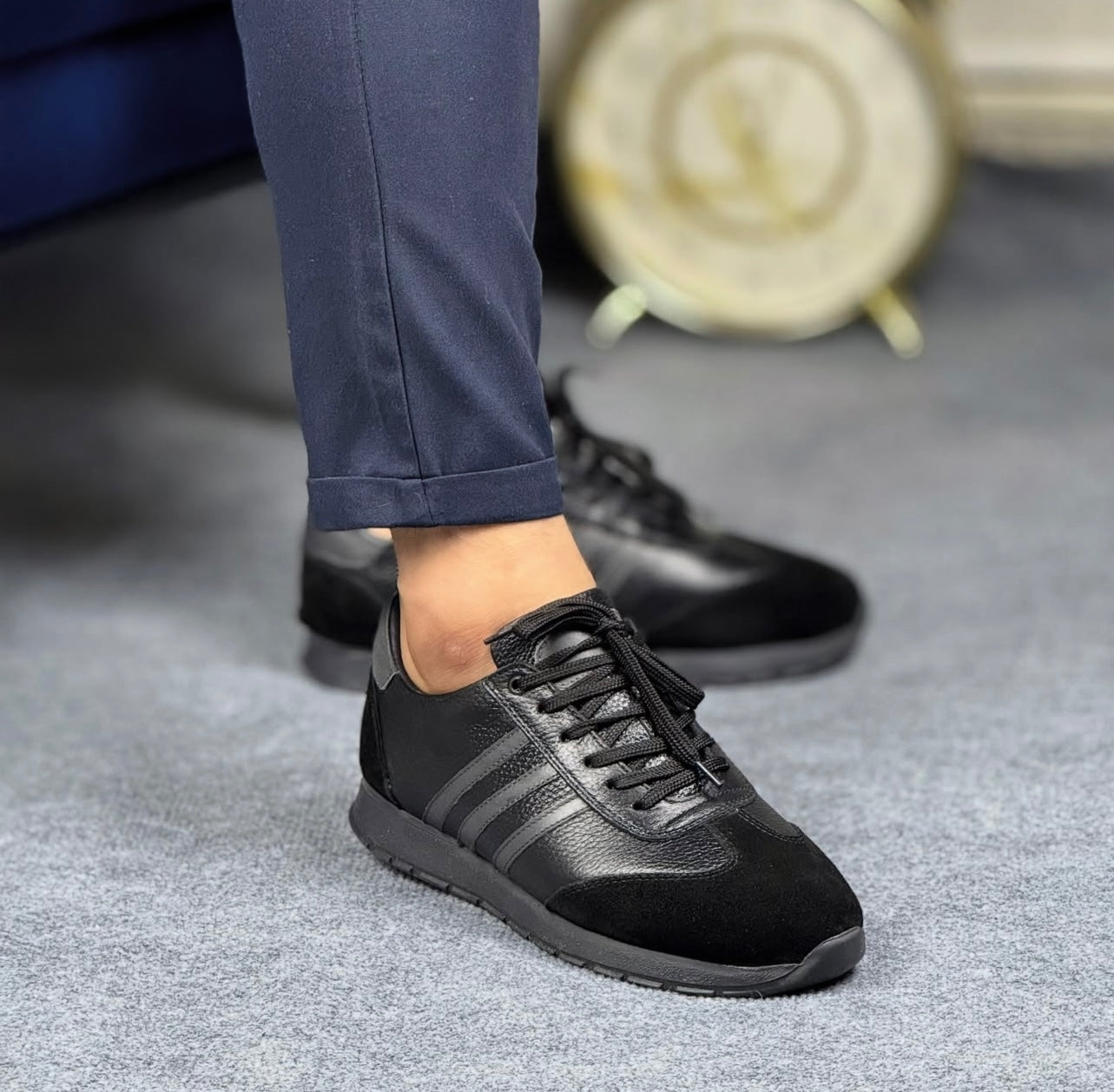 0074 SİYAH ERKEK DERİ AYAKKABI