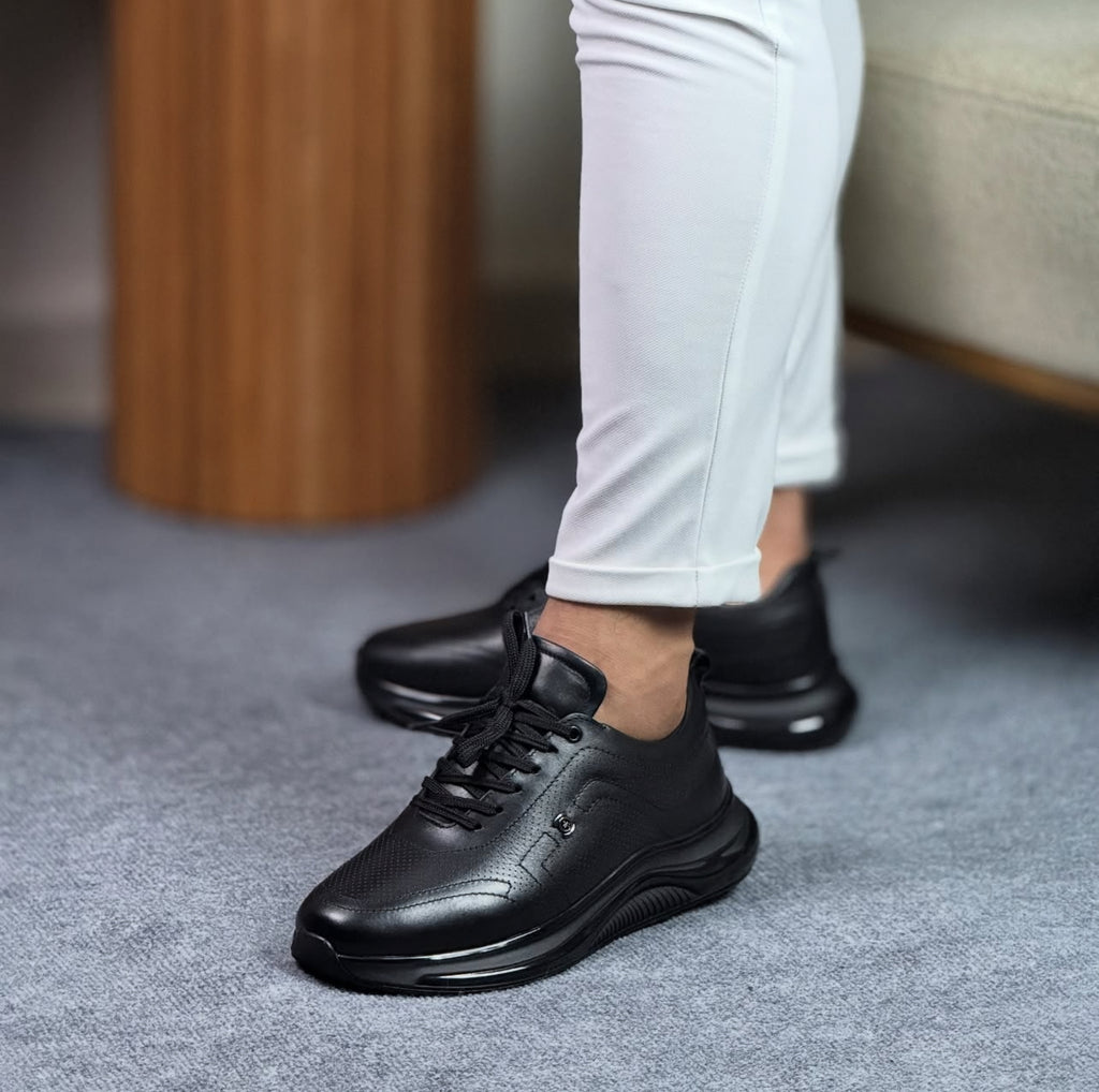 0063 SİYAH SNEKAKERS ERKEK DERİ AYAKKABI