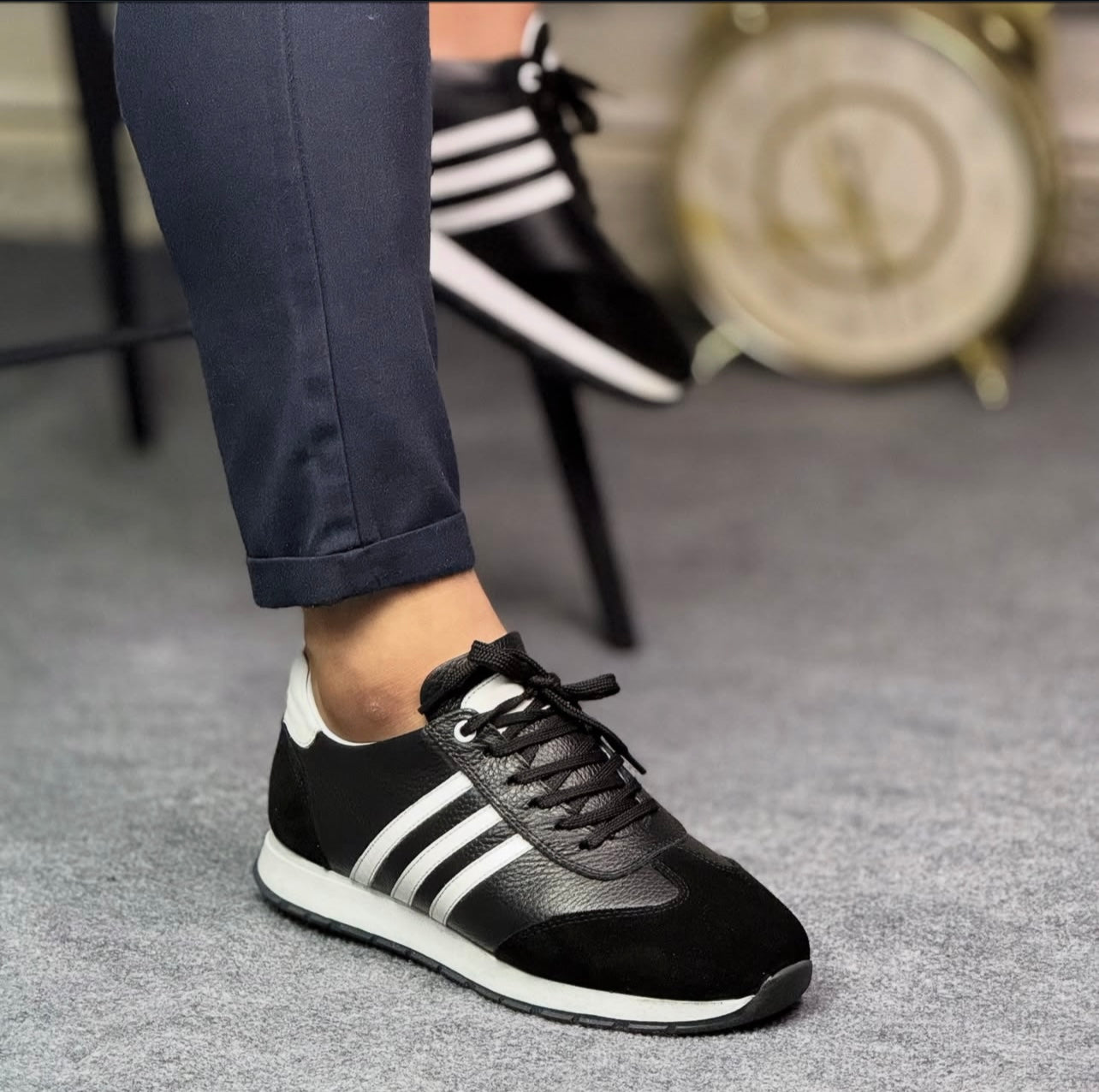 0074 SİYAH ERKEK DERİ AYAKKABI