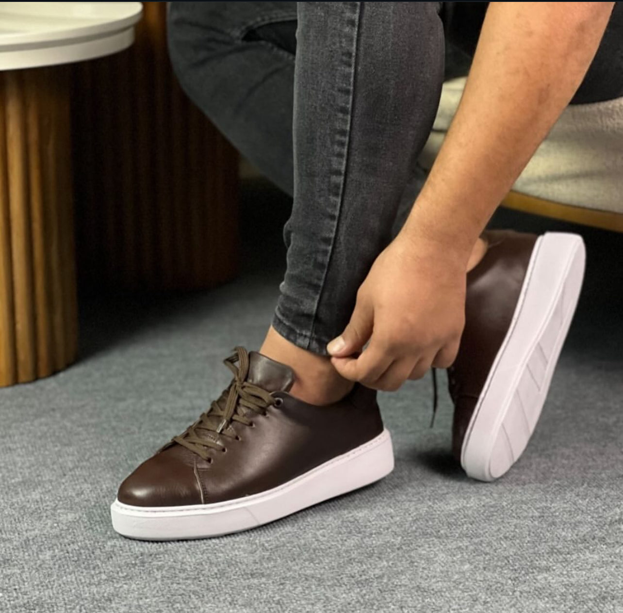 0072 KAHVERENGİ ERKEK DERİ AYAKKABI